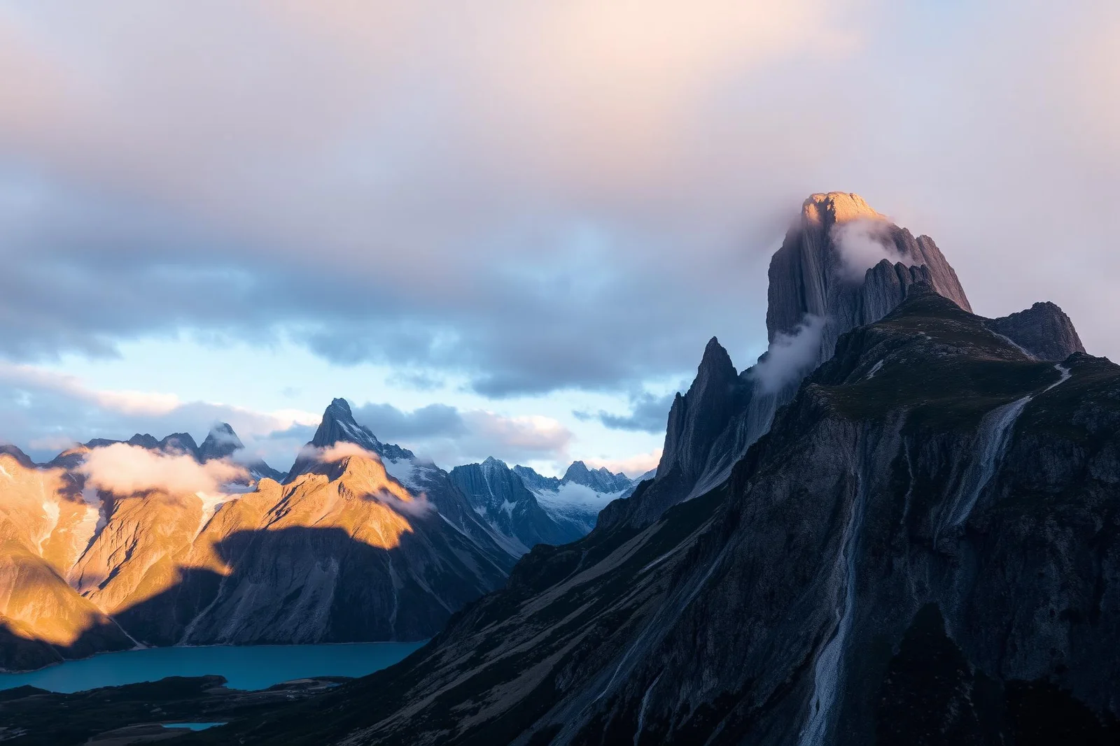 Cordilheira da Patagônia ao amanhecer